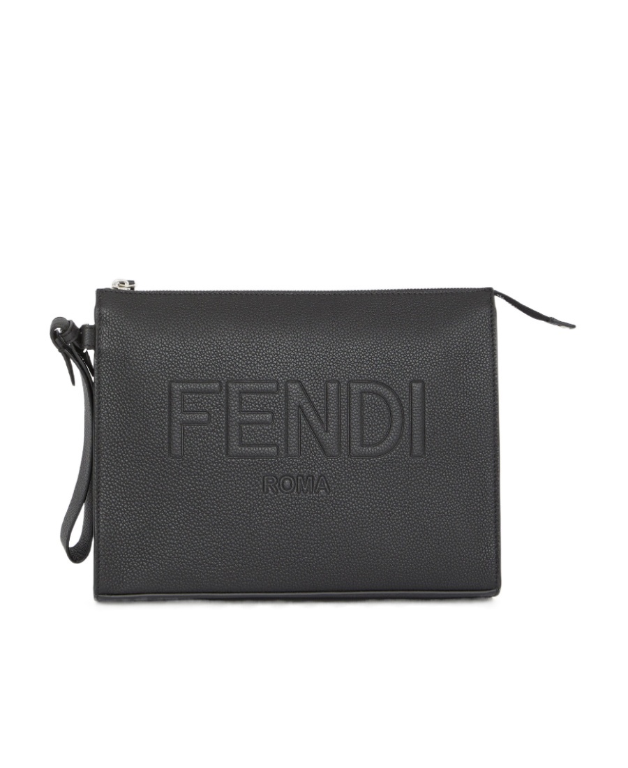 Fendi Zipper Handbag In Black
