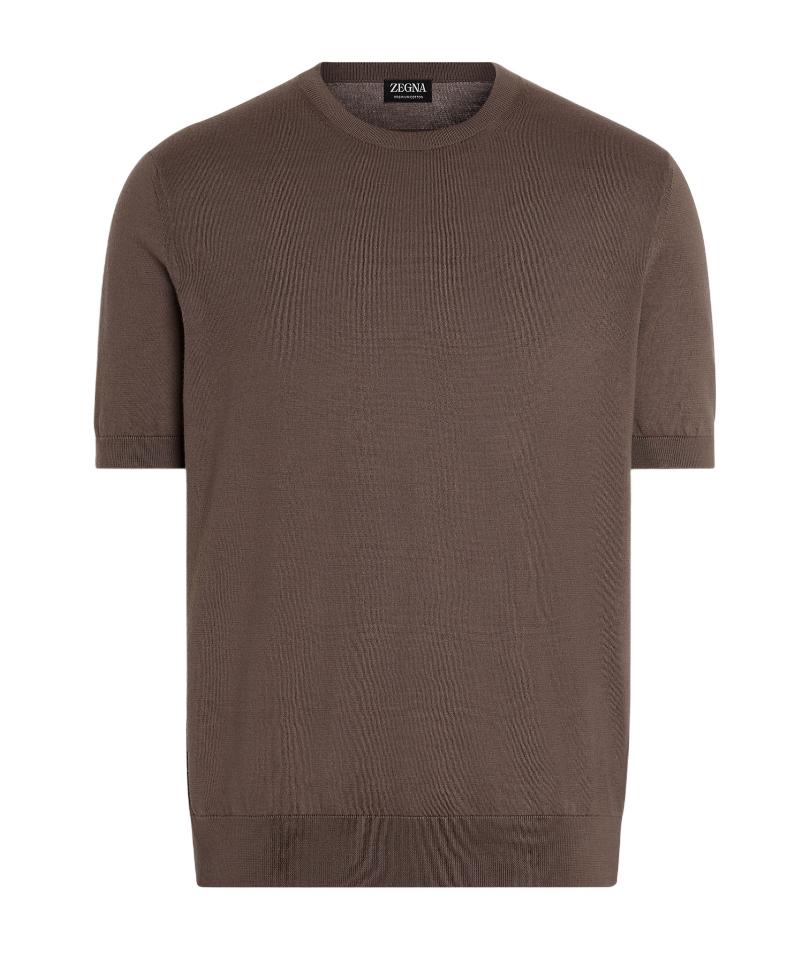 Shop Zegna Cotton T-shirt In Dark Grey Brown