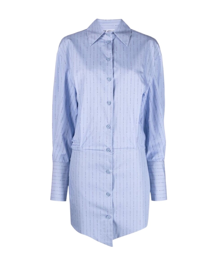 Shop Attico Sylvie Cotton Minidress In Blue