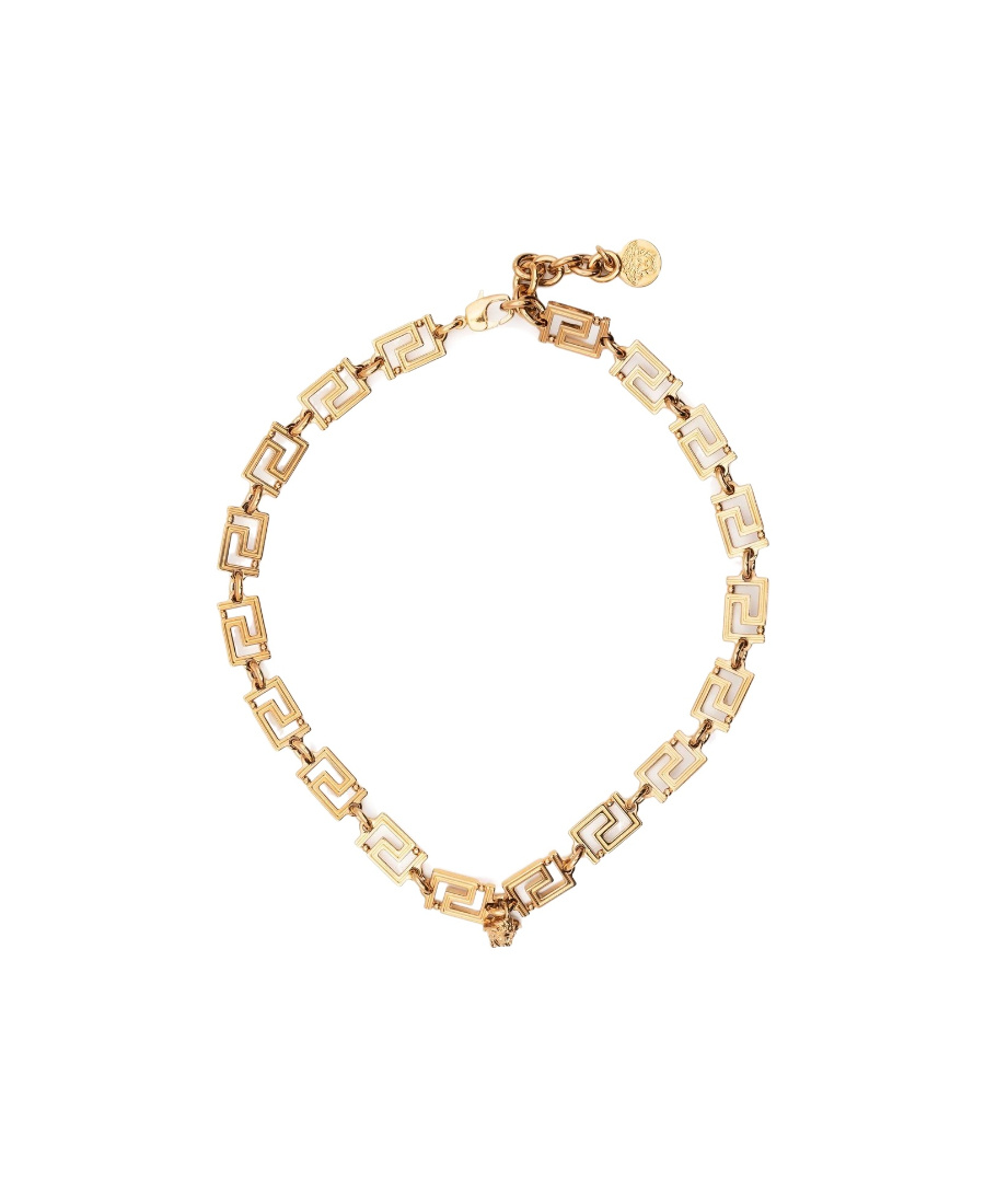 Versace Monogram Chain-link Necklace In Yellow