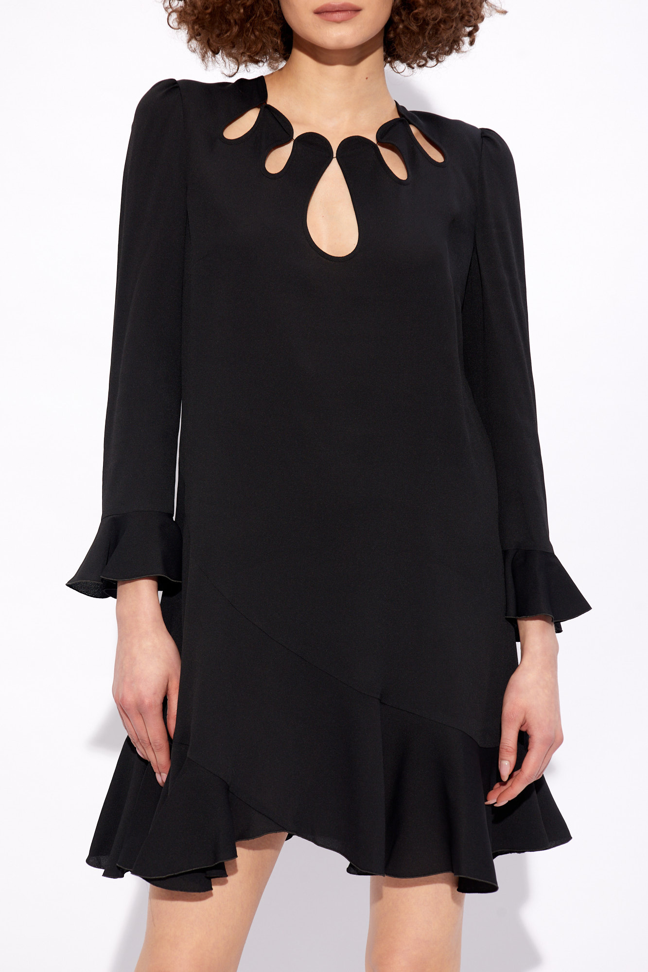 Dsquared2 Cut Out-detail Long-sleeve Minidress In Black