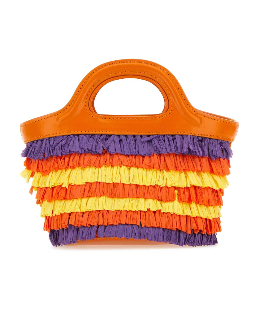 Marni Multicolor Fabric Micro Tropicalia Summer Handbag In Orange