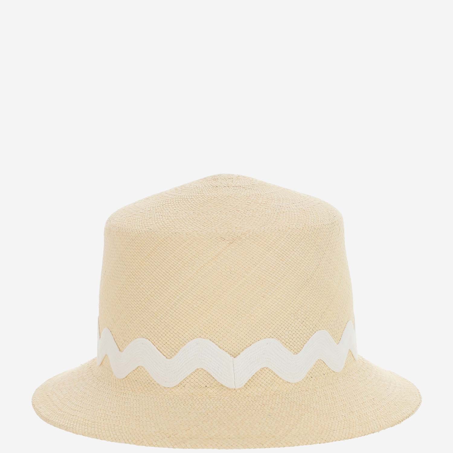 Maison Michel Wide Brim Design Hat In Neutral