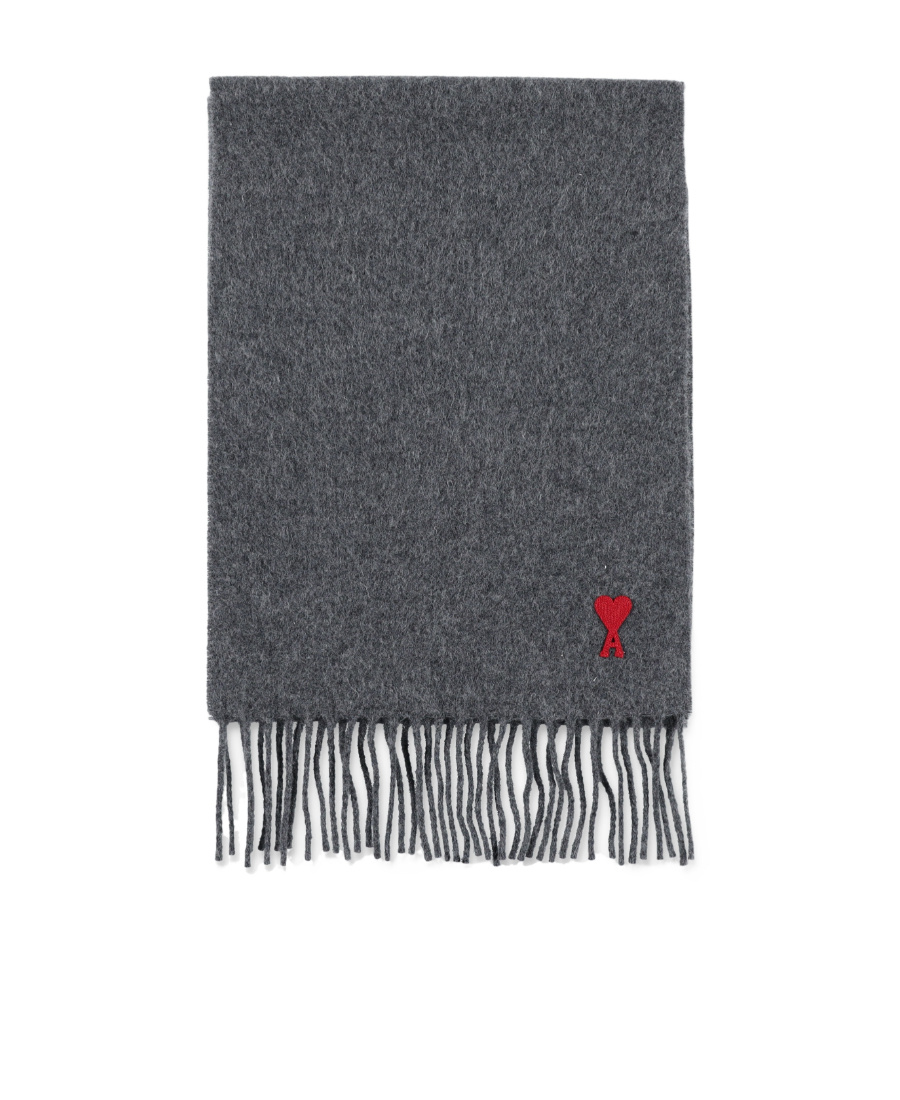 Ami Alexandre Mattiussi Fringed Scarf In Black