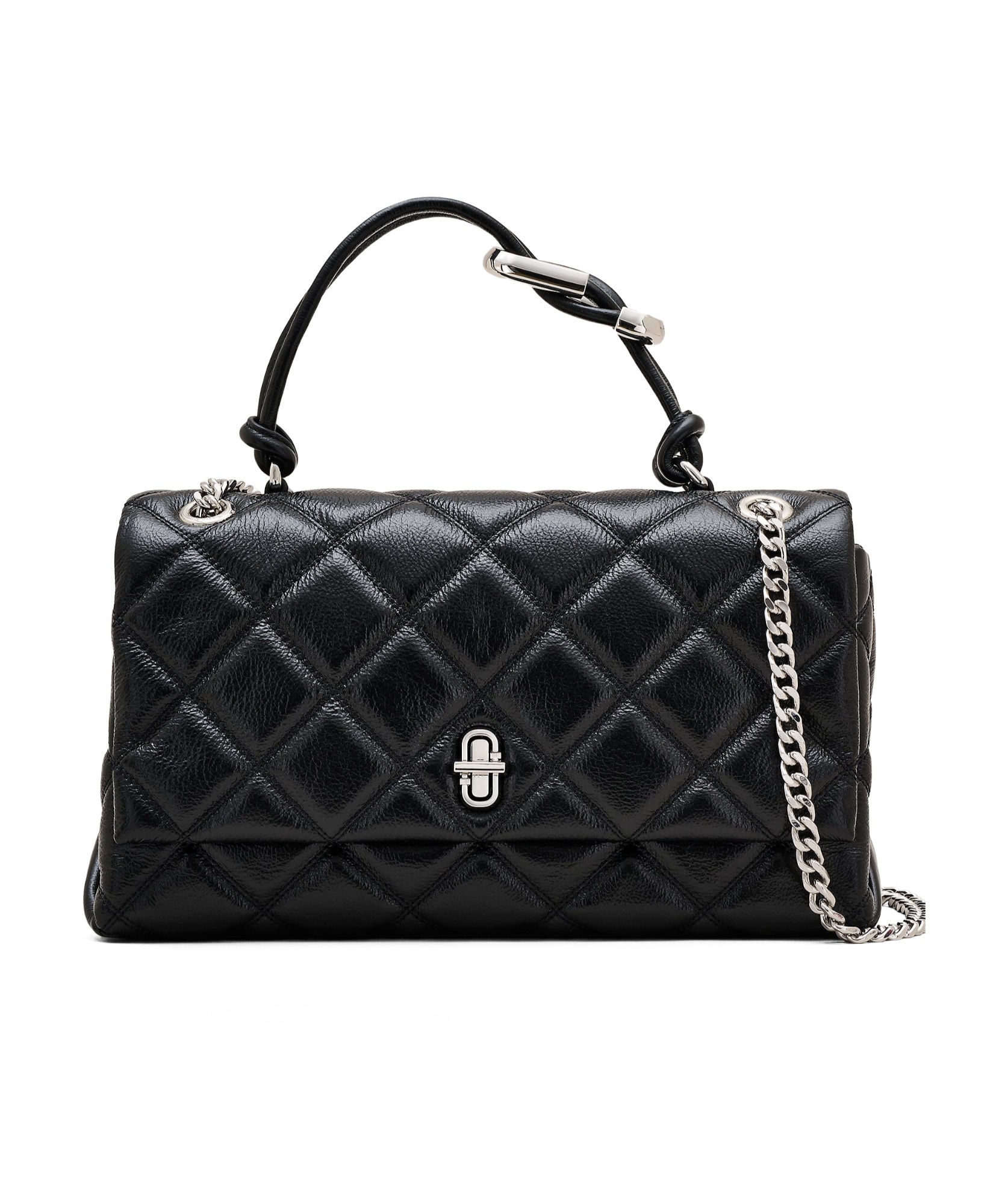 Marc Jacobs Medium The Quilted Dual Convertible Shoulder Bag In Black