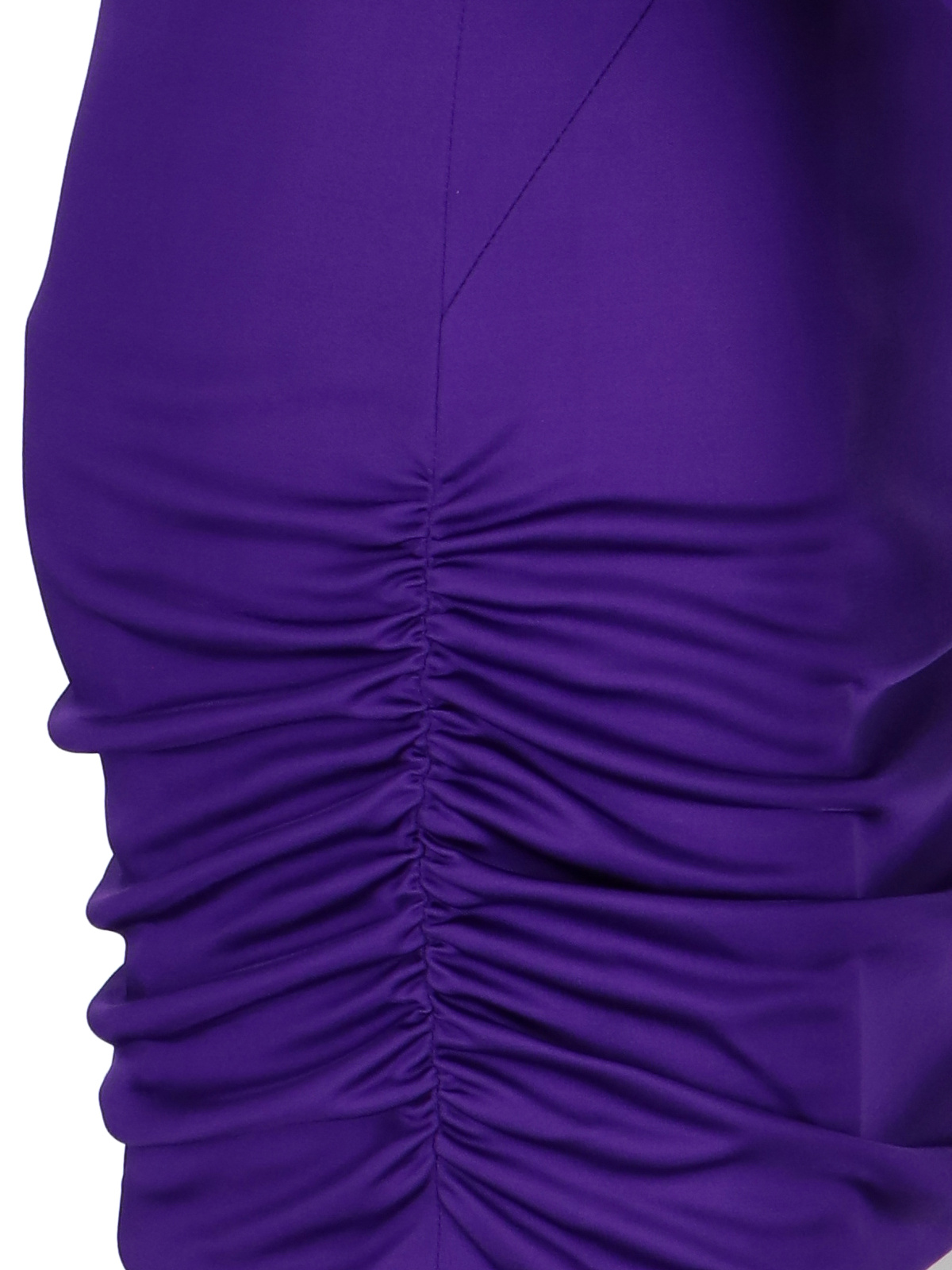 Shop Versace Slash Cut-out Long Sleeved Mini Dress In Purple