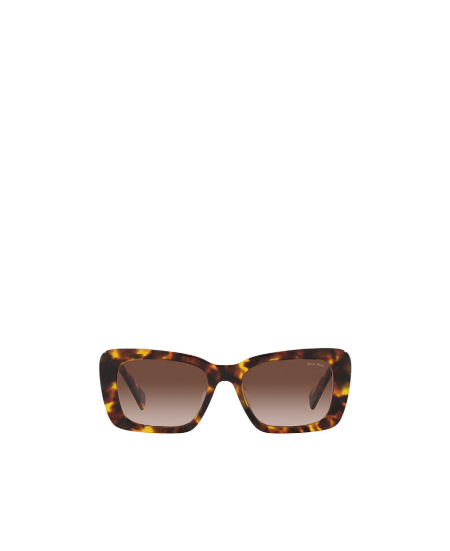 Miu Miu Geometric Frame Sunglasses In Brown