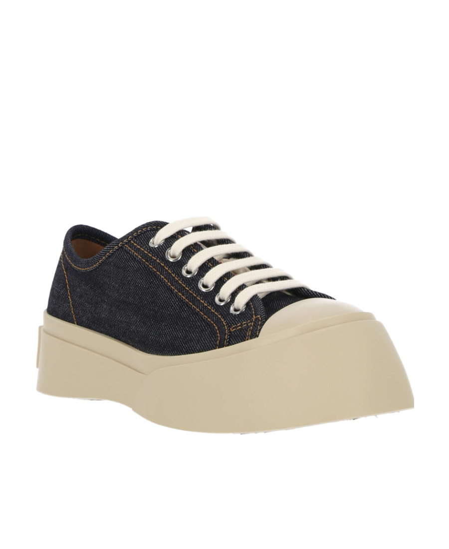 Shop Marni Blue Denim Pablo Lace-up Sneaker