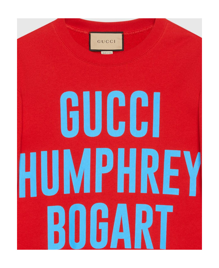 Gucci Humphrey Bogart-print Sweatshirt In Red