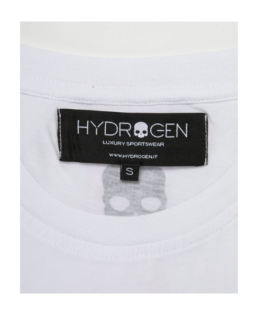Hydrogen Round-necked Logo T-shirt In White