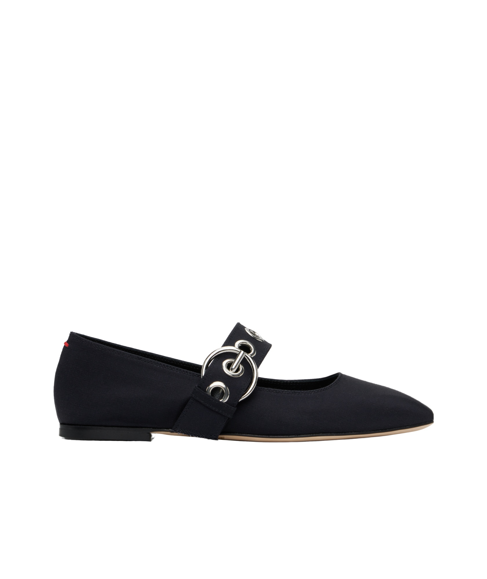 Aeyde Nappa Leather Flats With Circular Hardware Detail In Black