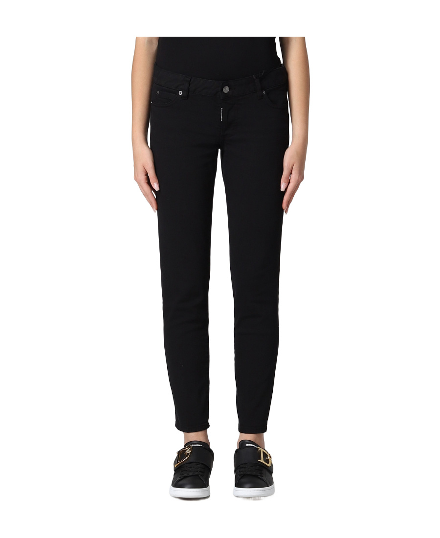 Dsquared2 Cropped Low-rise Trousers In Black