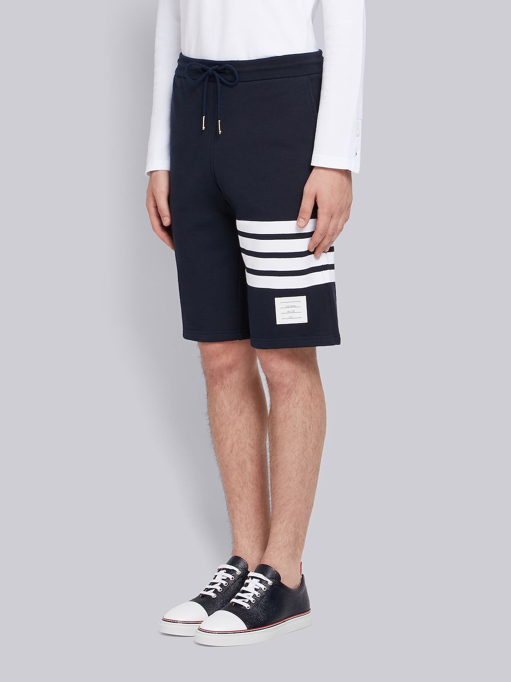 Thom Browne Pantaloncini Da Allenamento A 4 Barre In Black