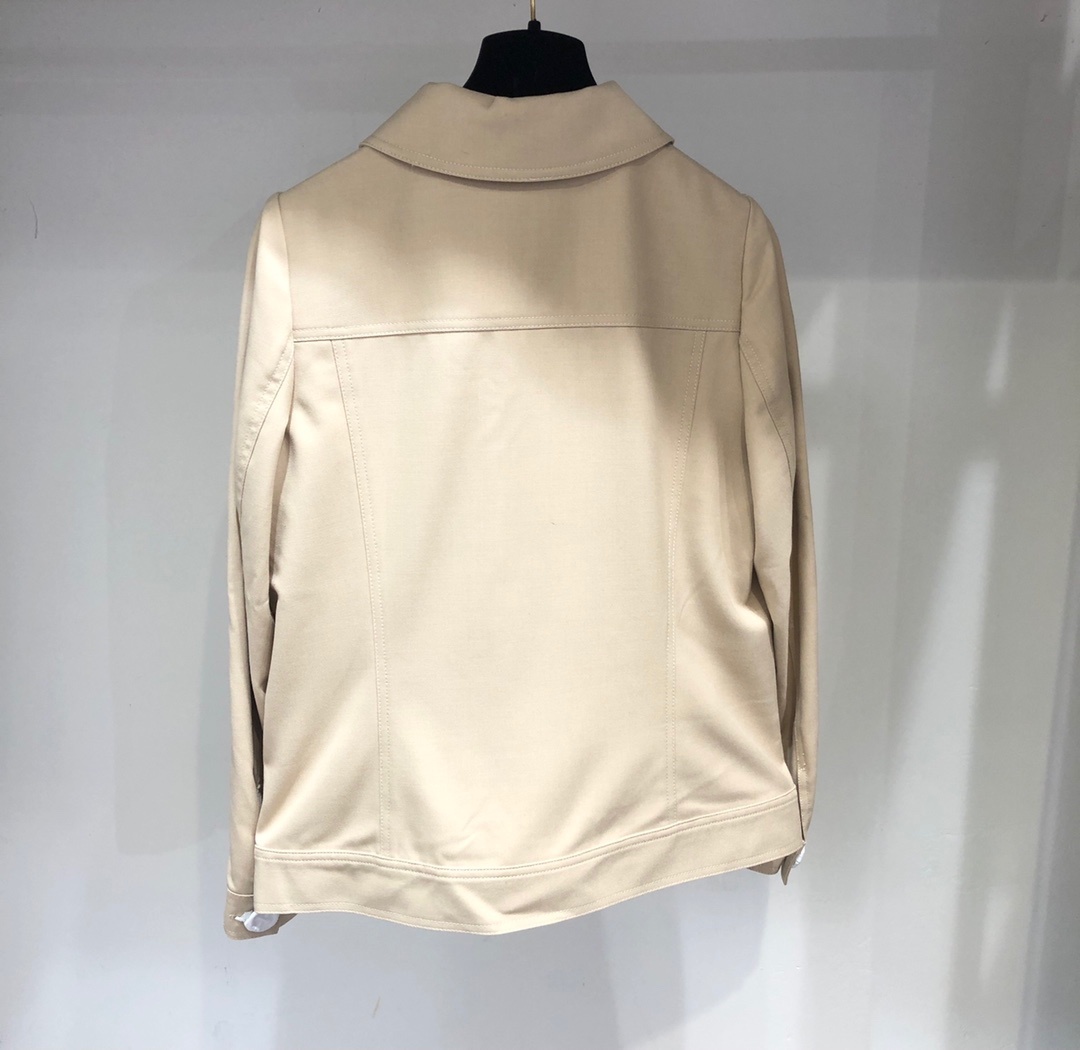 Edward Achour Paris Button Casual Jacket In Nude