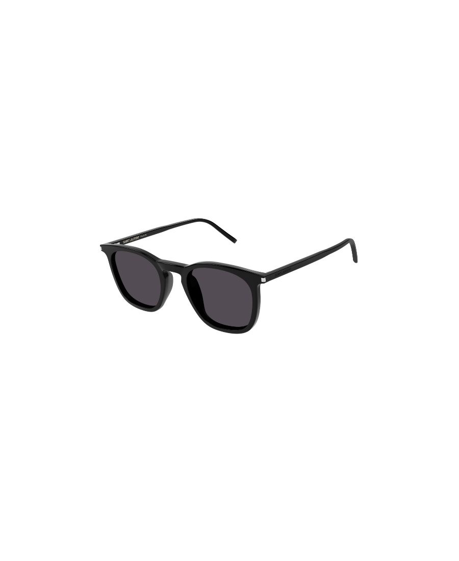 Saint Laurent Matte-effect Square-frame Sunglasses In Black