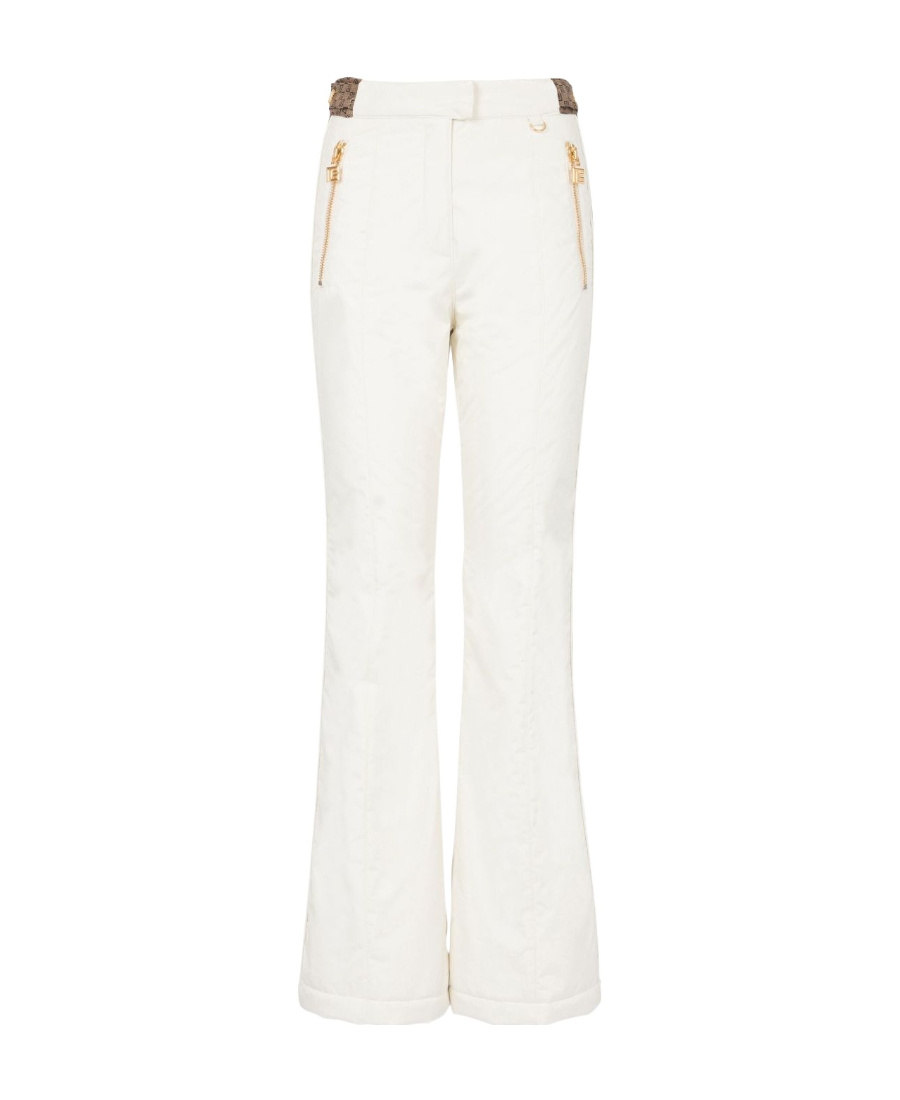 Balmain Monogram-stripes Ski Trousers In White
