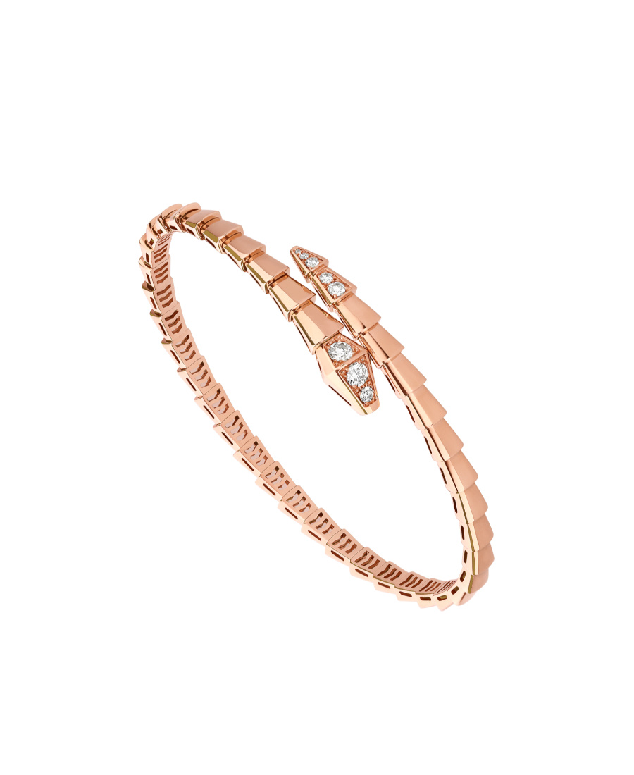 Bvlgari Serpenti Viper Bracelet In Rose Gold In Yellow