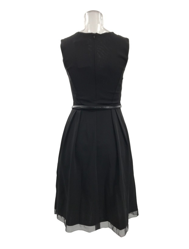 Max Mara Pleated Detail Dress In Black