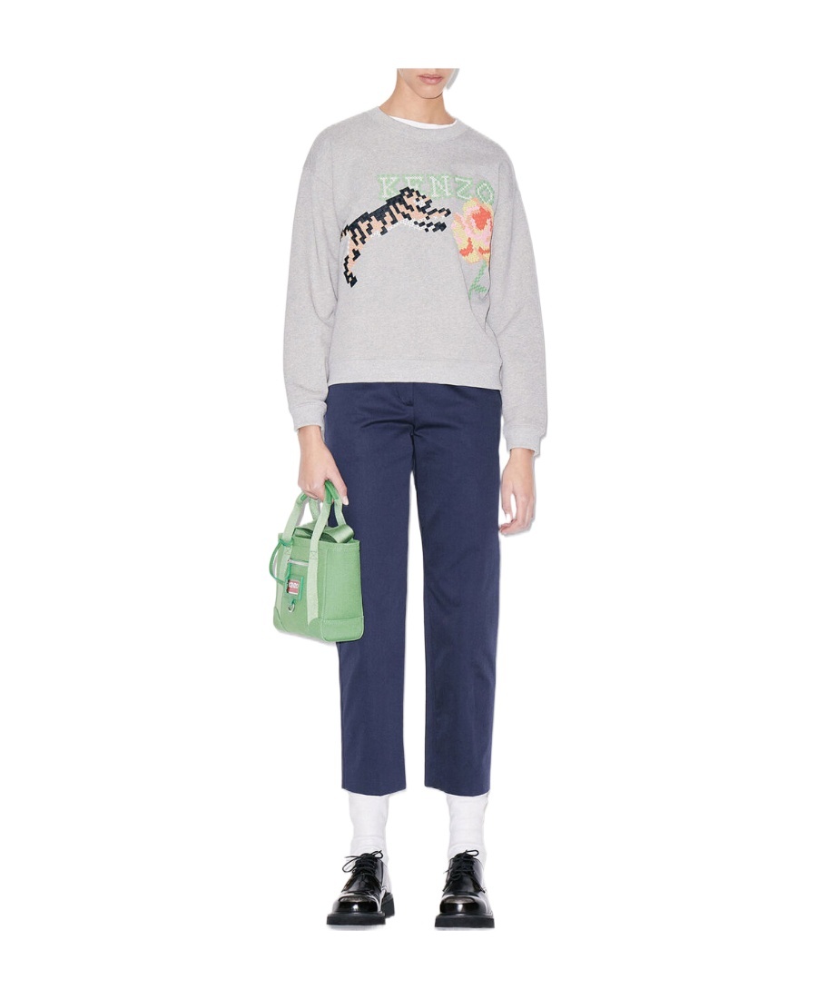 Kenzo Cropped Tailored Trousers In Black
