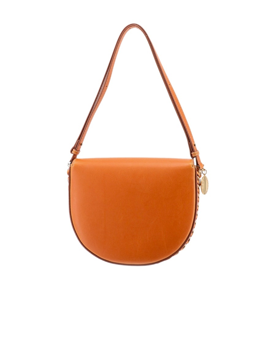 Stella Mccartney Frayme Chain Detailed Shoulder Bag In Orange