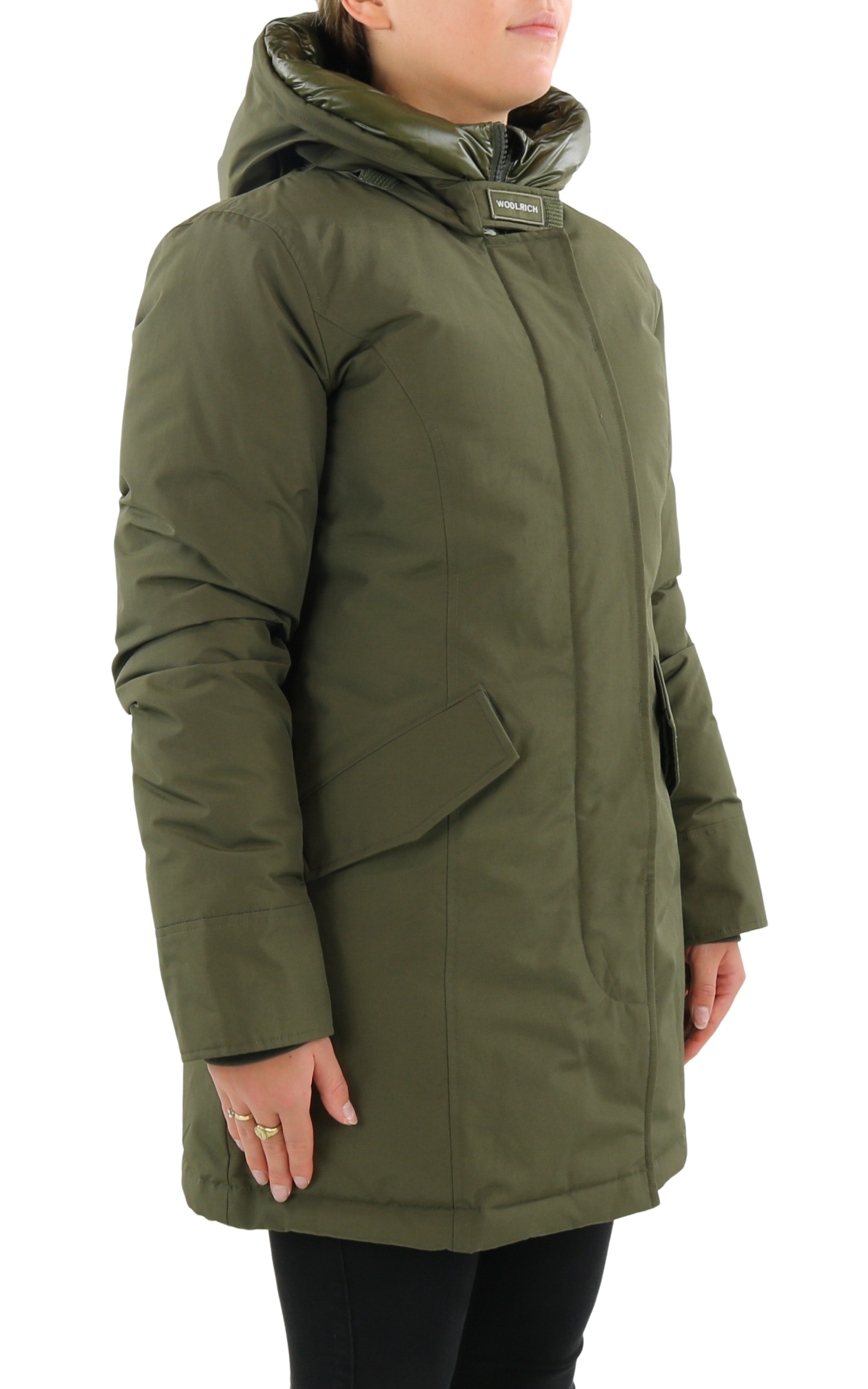 Woolrich Arctic Zipped Up Parka In Green