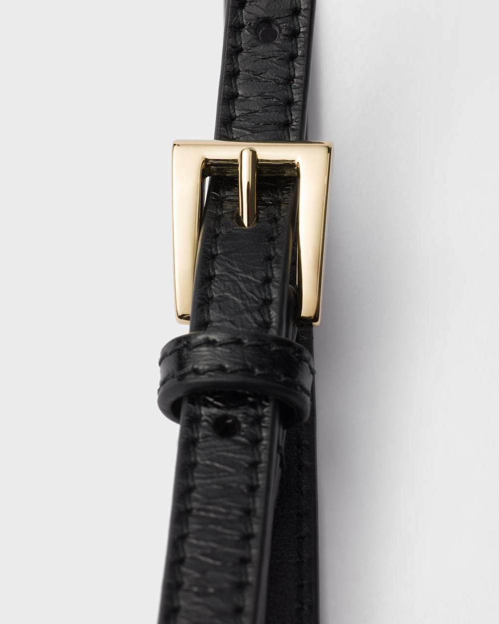 Prada Womens Black Square-buckle Leather Belt In Black