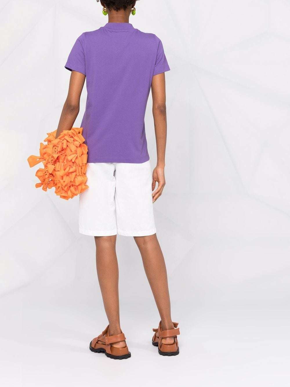 Msgm Logo-print Cotton T-shirt In Purple