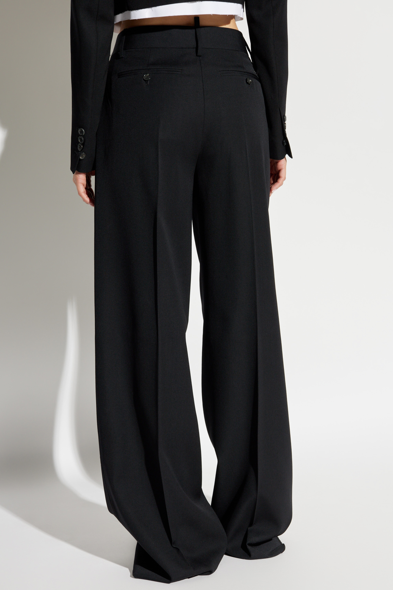 Dsquared2 Stretch Worsted Giant Trousers In Black