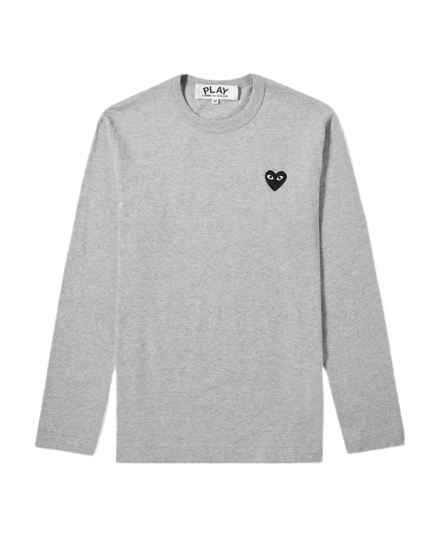 Comme Des Garçons Play Crew Neck Lightweight Long Sleeves Regular Fit In Gray