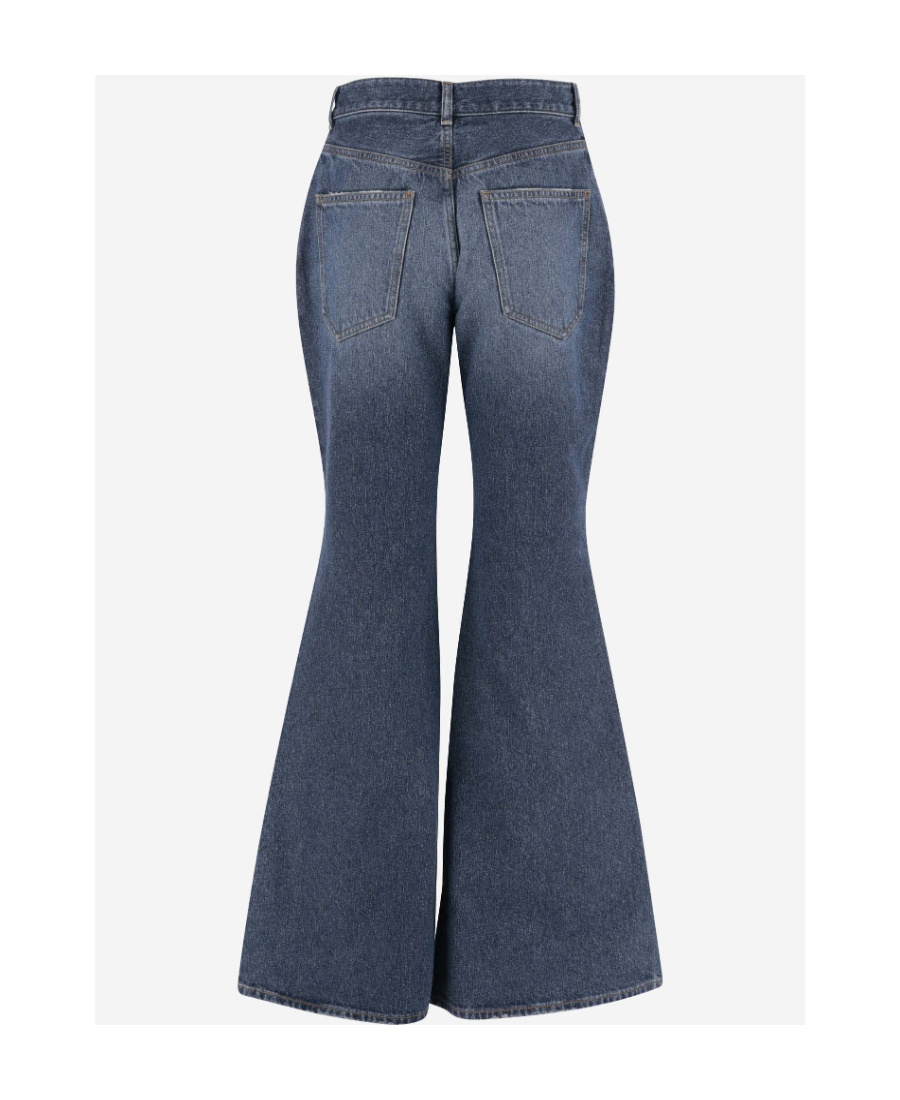 Chloé High-rise Heart-pocket Wide-leg Denim Jeans In Blue