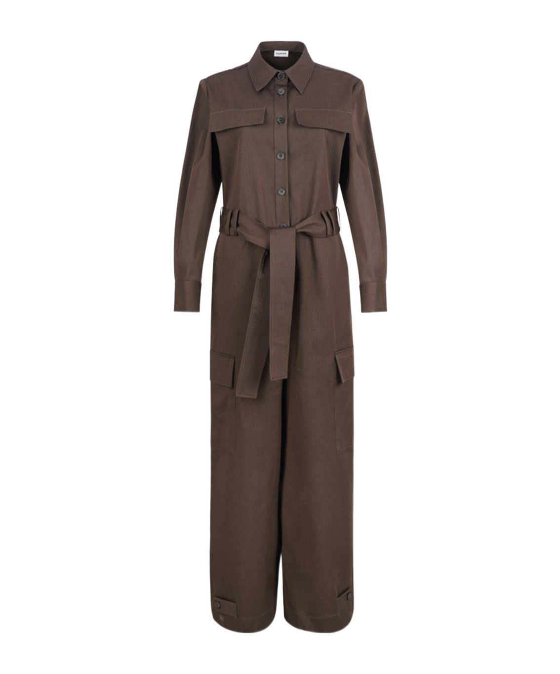 P.a.r.o.s.h Belted Jumpsuit In Brown