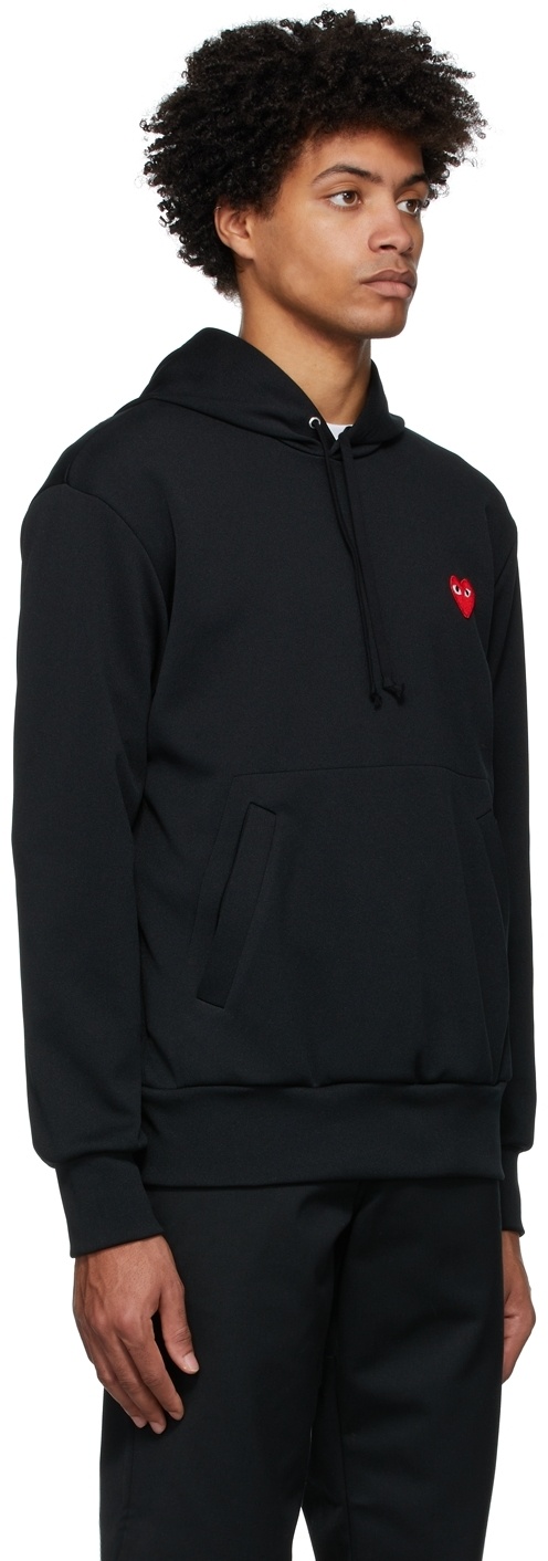 Comme Des Garçons Play Heart-print Pullover Hoodie In Black