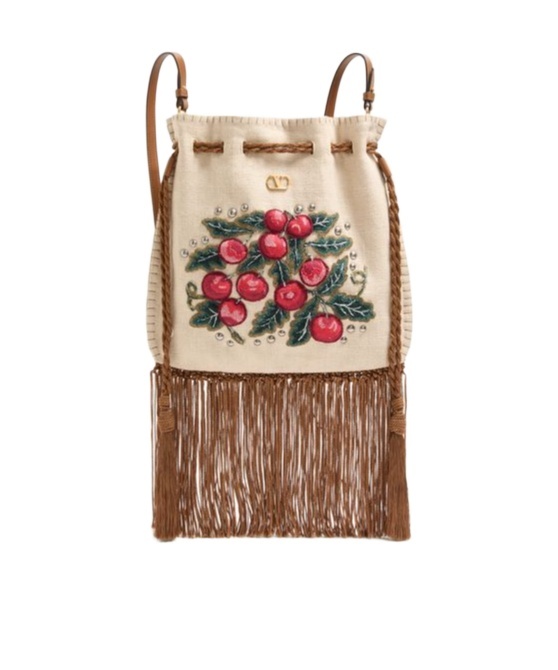 Valentino Patterned Shoulder Bag In Brown