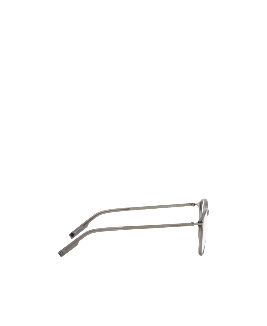 Zegna Keyhole Square Frame Glasses In Gray