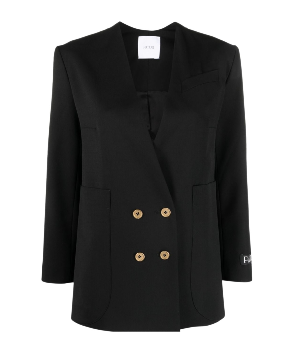 Shop Patou Double-breasted Blazer In Black