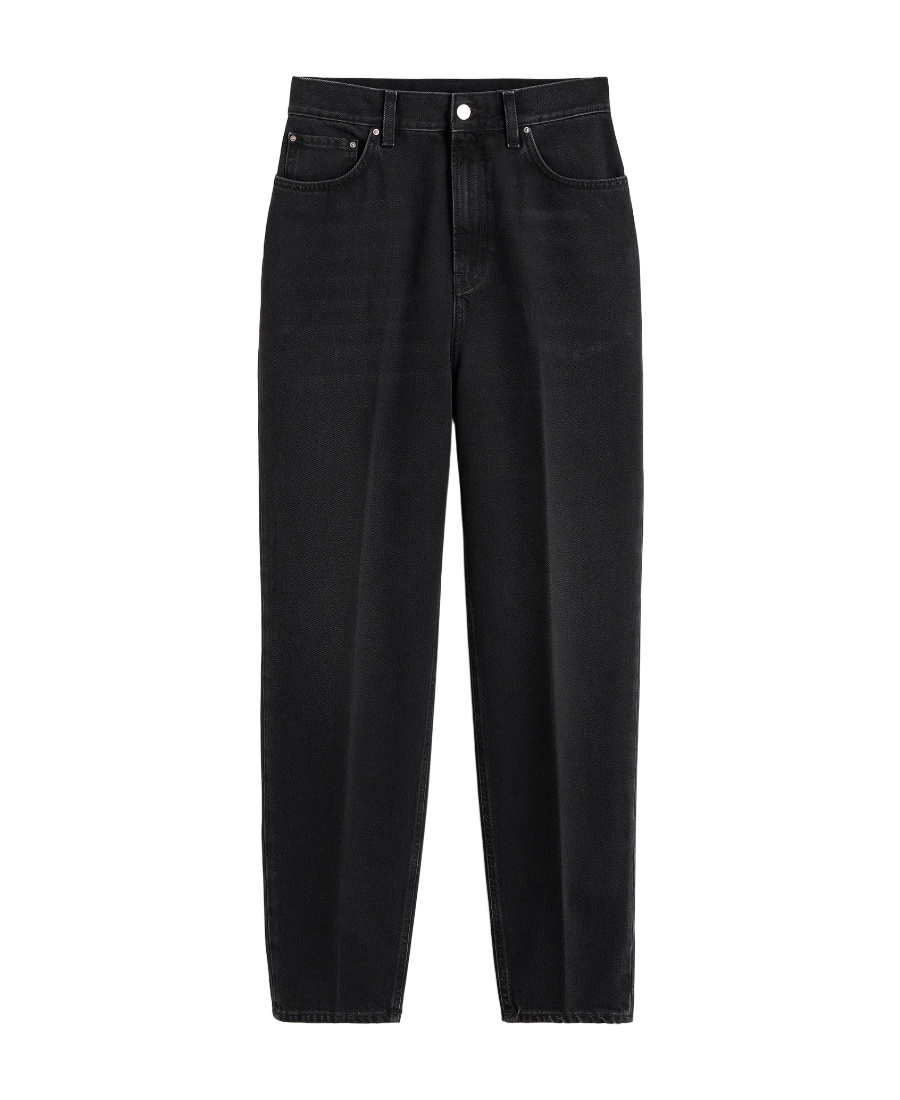 Totême Faded-effect Tapered-leg Jeans In Black