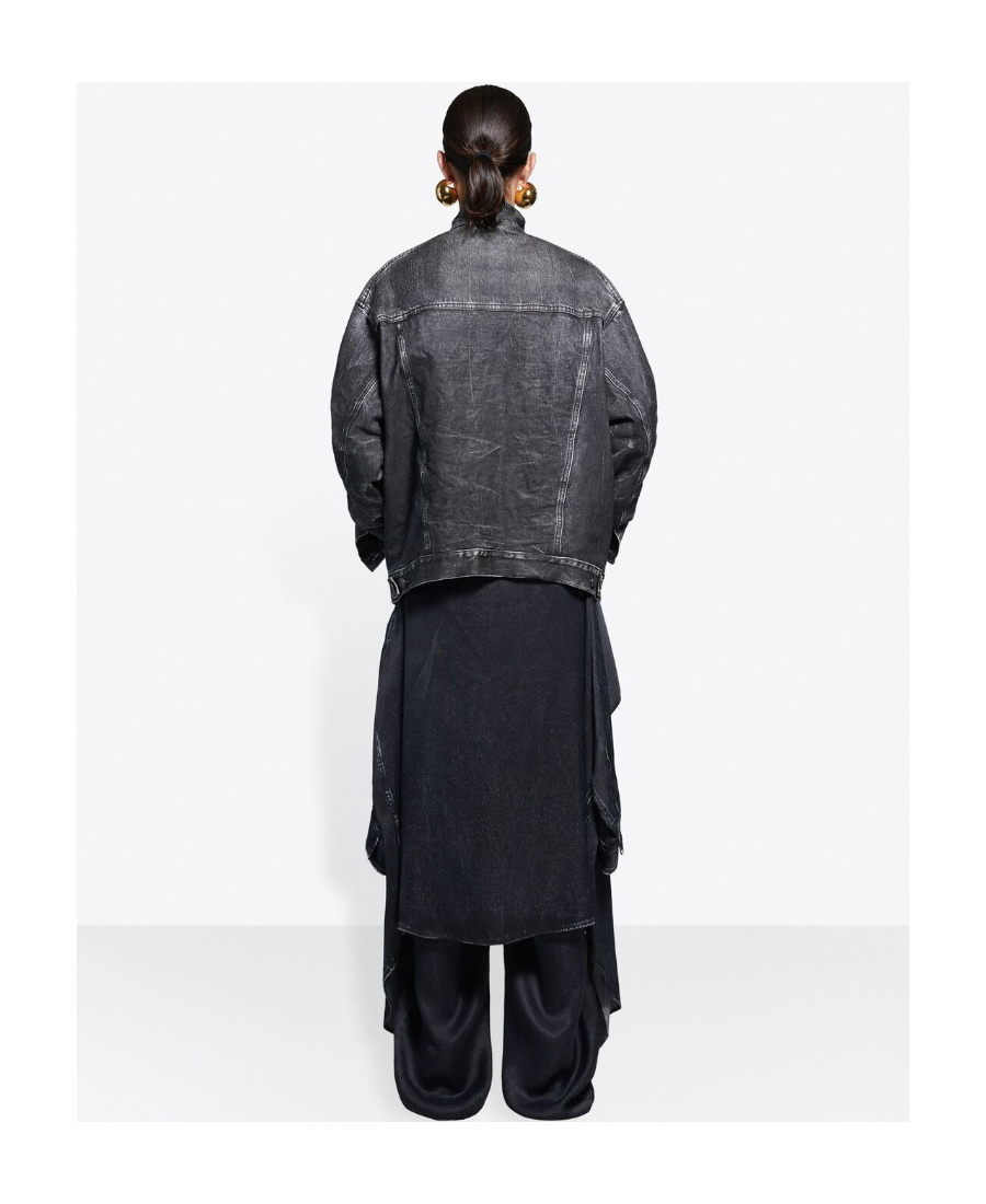 Balenciaga Trompe-l _ Il Denim Jacket In Gray