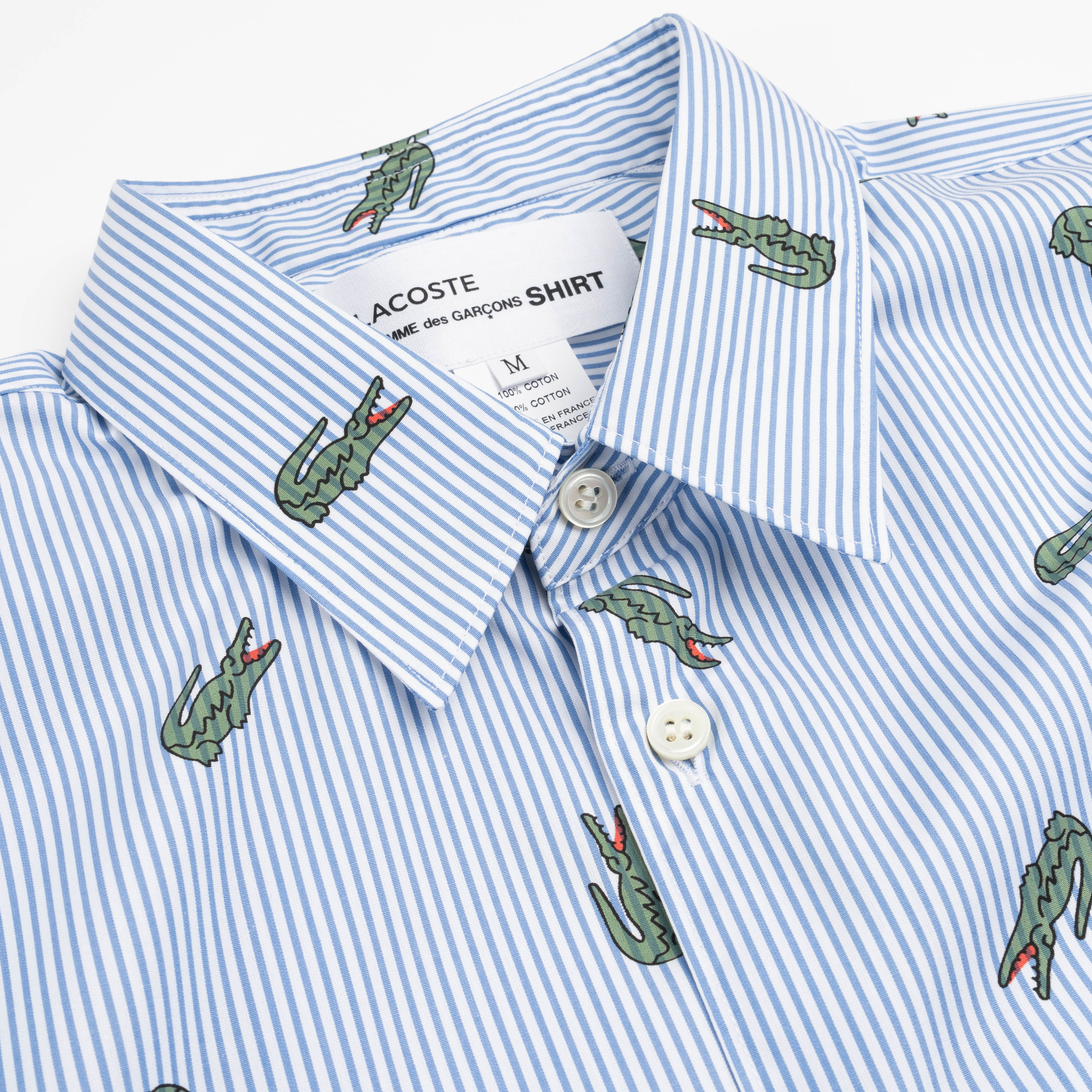 Comme Des Garçons Logo Printed Shirt In Blue