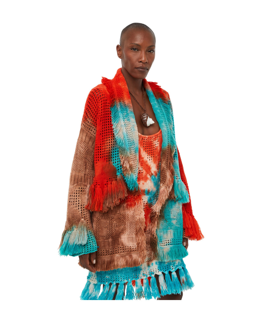ALANUI ALANUI CALIFORNIA DREAMING TIE-DYED FRINGED CARDIGAN