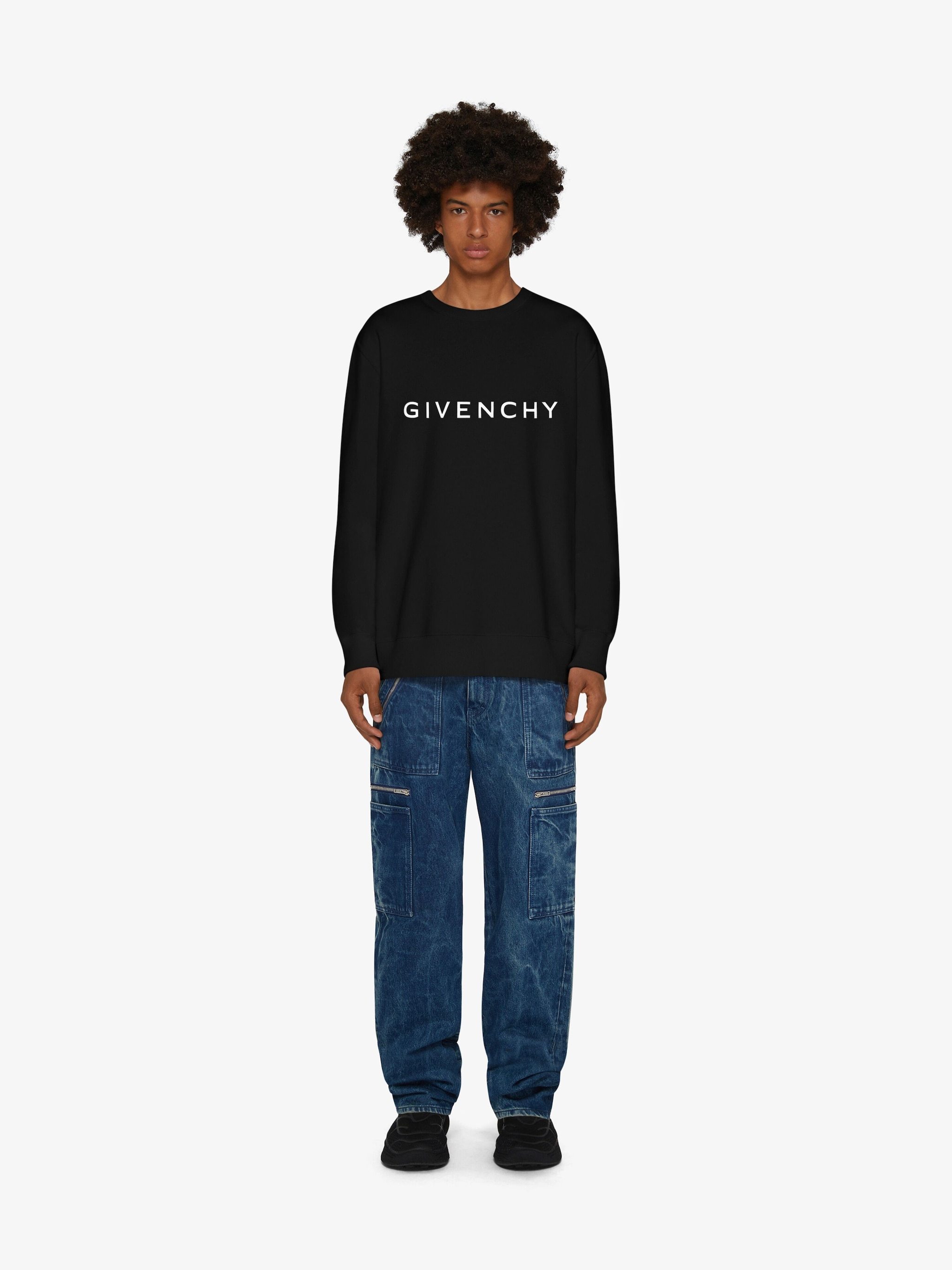 Givenchy Cotton Sweatshirt With Print In Black