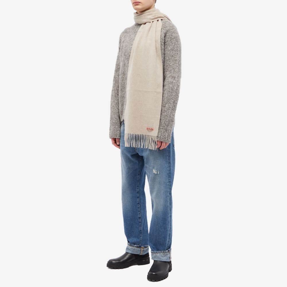 Shop Acne Studios Logo-patch Wool Scarf In Nude