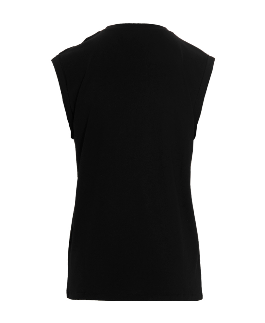 Balmain Logo Printed Sleeveless Tank Top In Black