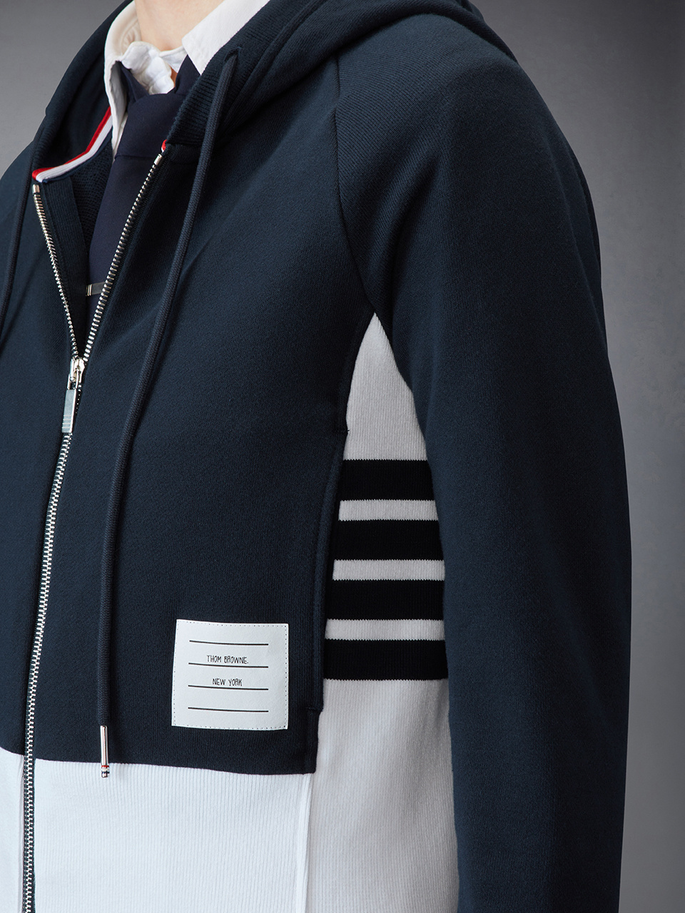 Thom Browne 4-bar Cotton Hoodie In Black