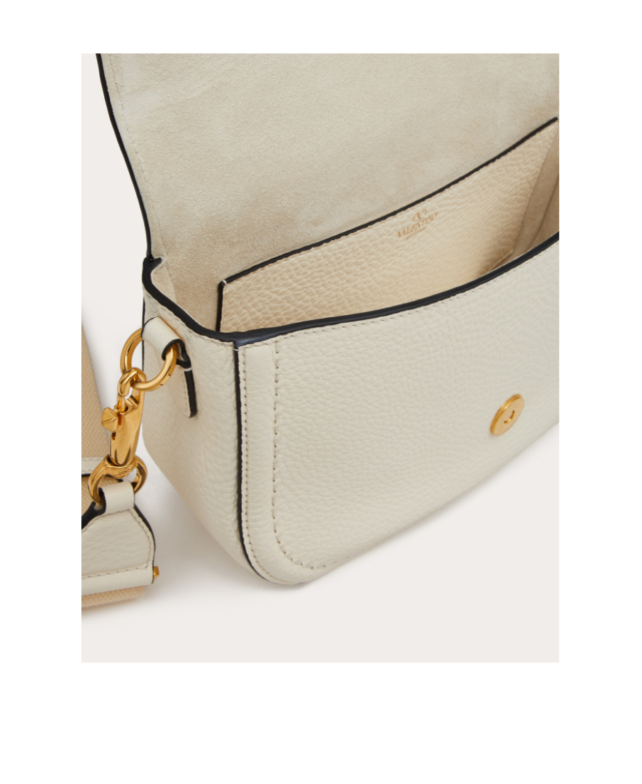 Valentino Garavani Alltime Grainy Calfskin Shoulder Bag Woman Ivory Uni