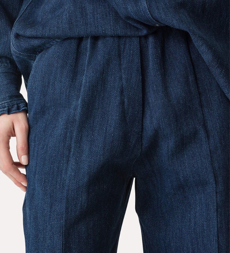 Forte Forte Palazzo Trousers In Denim In Blue