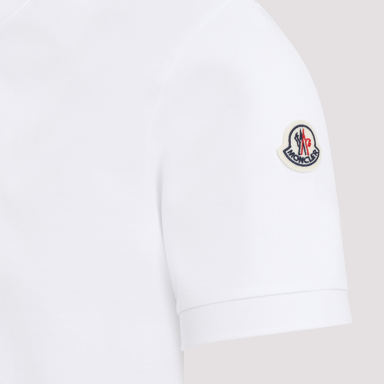 Moncler Short-sleeve Piqué Polo Shirt In White