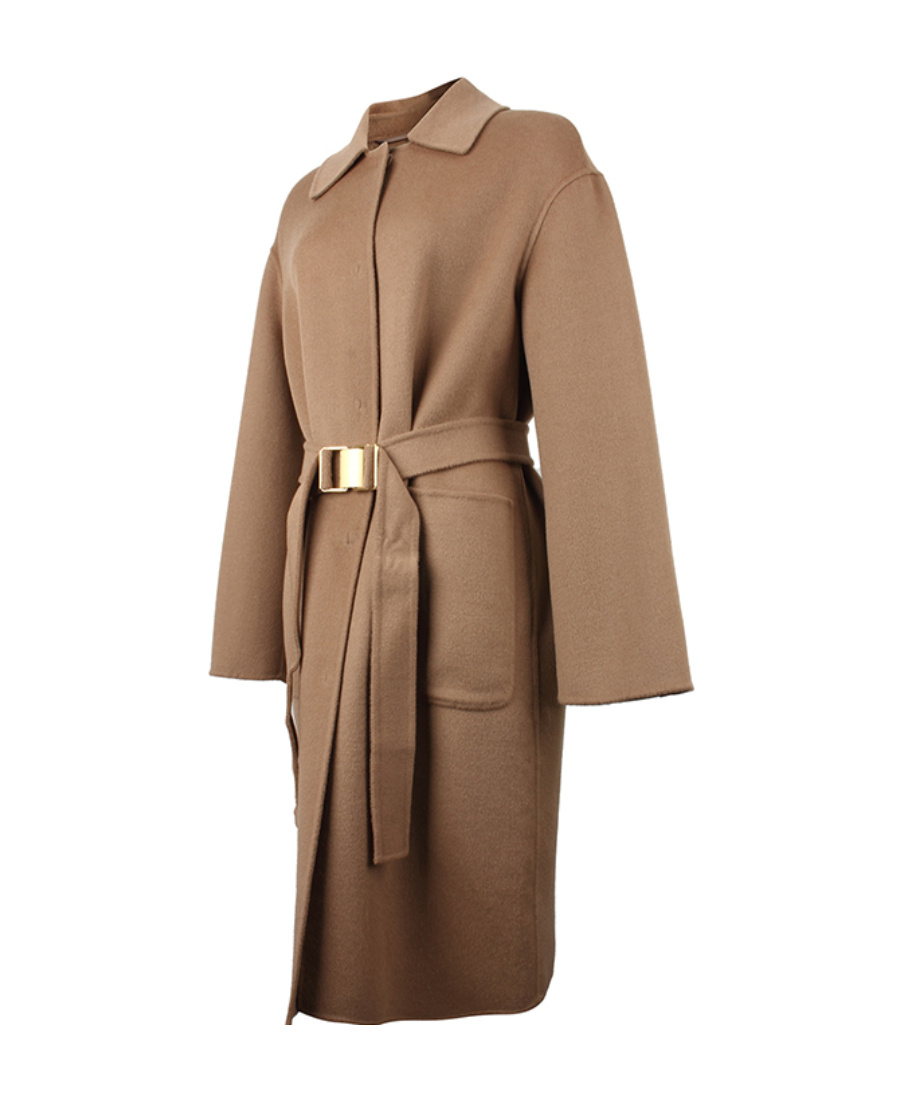 Max Mara Logo Coat In Brown