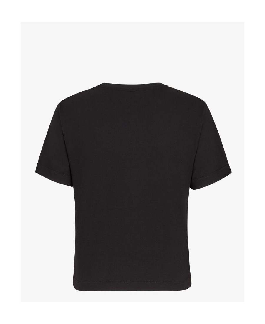 Shop Fendi Cutwork Logo T-shirt In Black