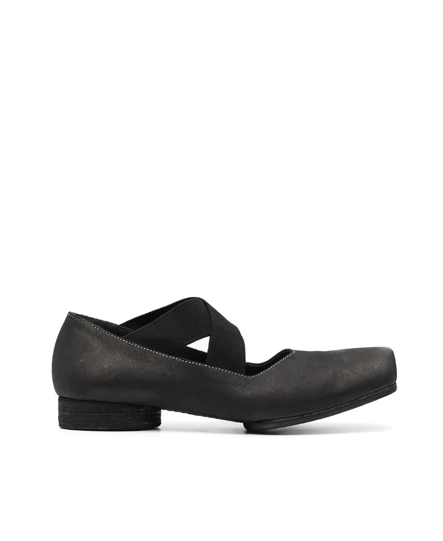 Uma Wang Cross-strap Ballerinas In Black