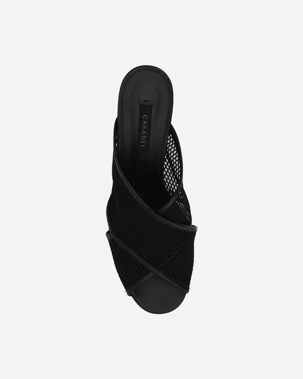 Casadei Mesh Crossover Kitten Heel Sandals